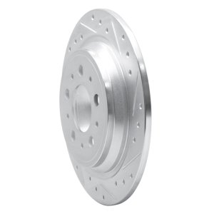 Volvo V70 Brake Rotor (1) - Rear Right - R1 Concepts - Drilled & Slotted - Silver - `98-`00